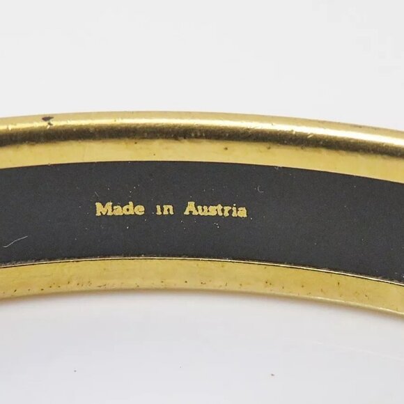 Auth HERMES Goldtone and Red Enamel Bangle Bracelet - Picture 11 of 16